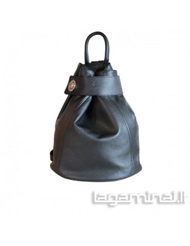 Leather backpack KN69 BK