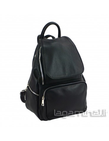 Leather backpack KN89F BK