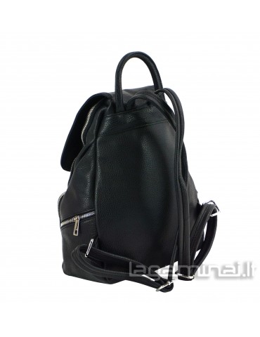 Leather backpack KN89F BK